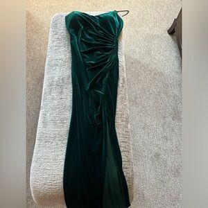 Beautiful green velvet dress.